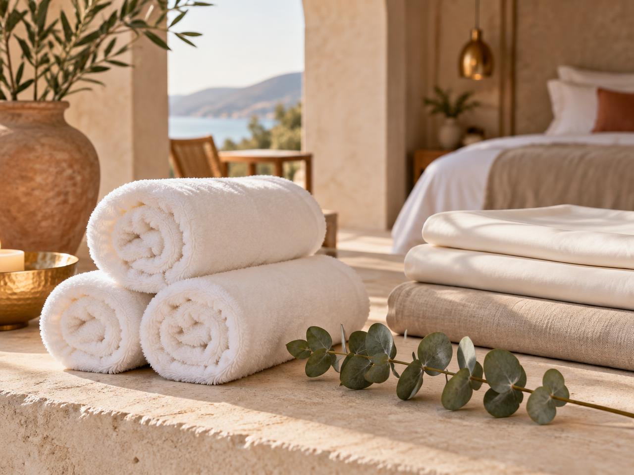 Toalhas e tecidos premium para hotelaria